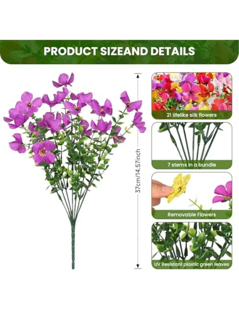 Artificial Daisy Flowers 20 Bunch UV Resistant Outdoor Silk Floral Home Decor